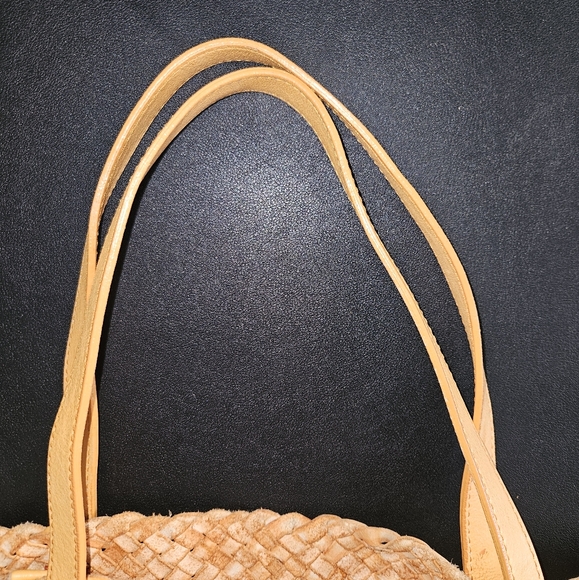 Massimo Palomba Tan Basket Weave Italian Leather Wide Tote - Picture 8 of 15